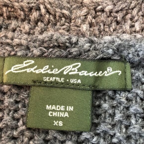 Eddie Bauer Grey Wool Cardigan Vest With Pockets XS - Picture 3 of 13